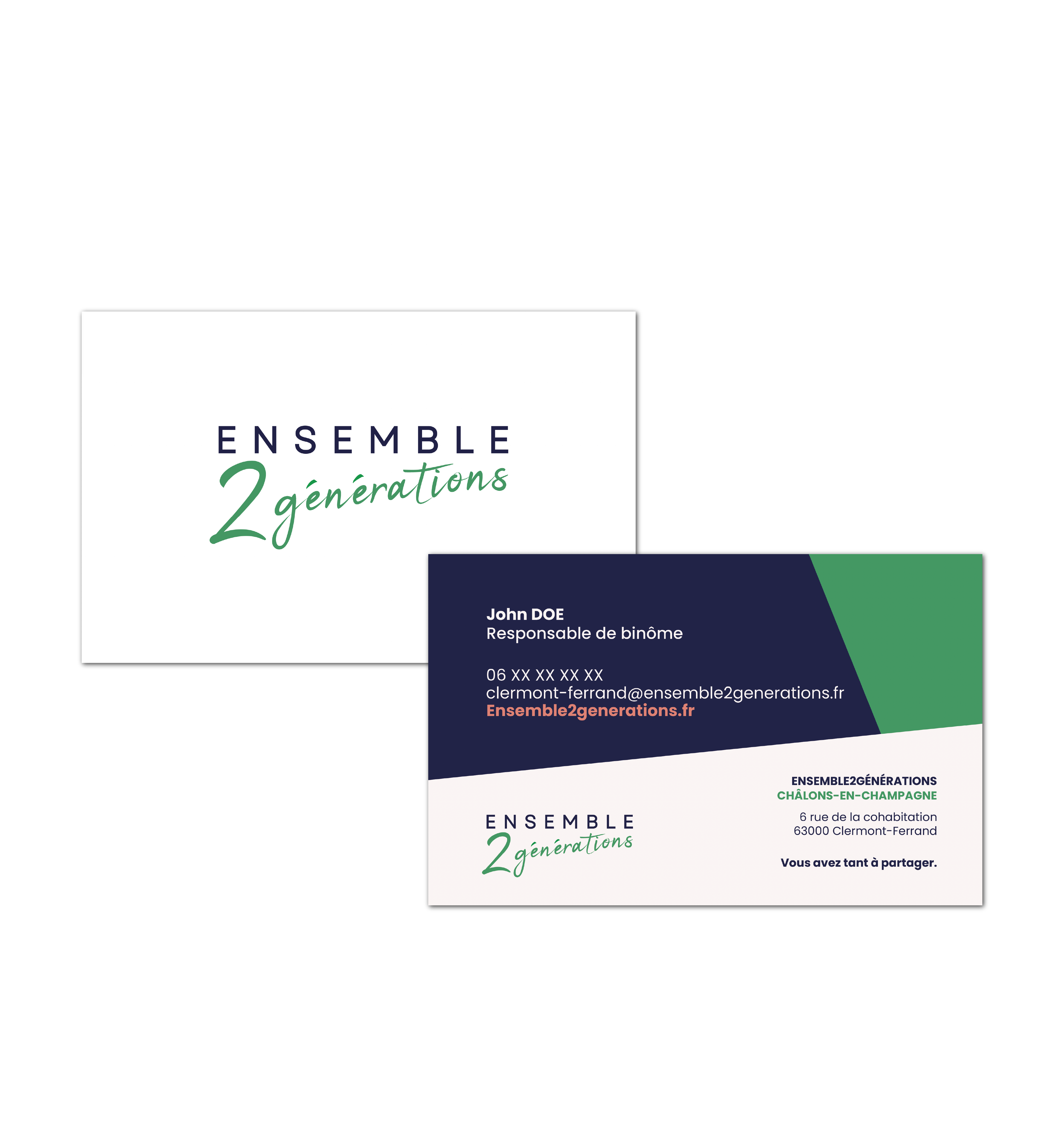 Cartes de visite pour Ensemble2générations